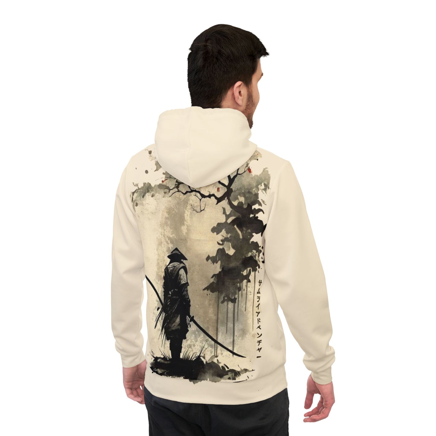 Samurai Ink Athletic Hoodie - Anime Graphic Sweatshirt, Japanese Warrior Hoodie, Asian Art Sweatshirt, Martial Arts Hoodie, Manga Sweatshirt