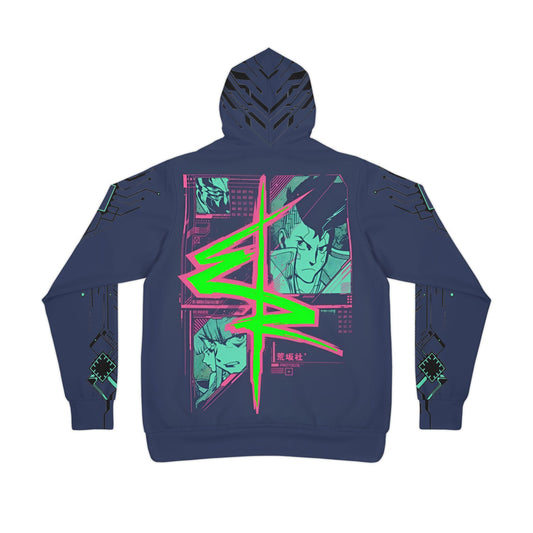 Neon Edgerunner Streetwear Hoodie – Cyberpunk City Inspired Design