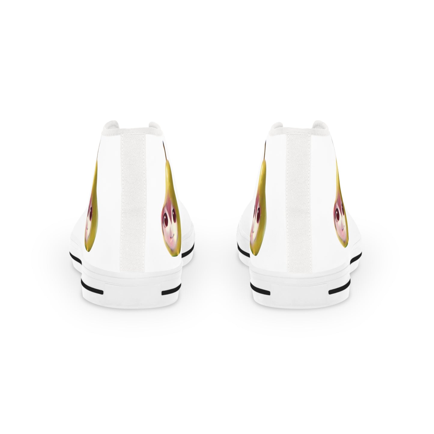 Pear Teto High Top Sneakers, Casual Fruit Print Shoes, Men's Fashion Sneakers, Unique Gift for Him, Trendy Footwear, Stylish Athletic Shoes