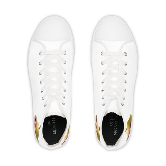 Pear Teto High Top Sneakers, Casual Fruit Print Shoes, Men's Fashion Sneakers, Unique Gift for Him, Trendy Footwear, Stylish Athletic Shoes